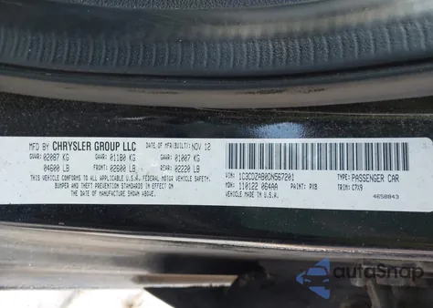 2013 Dodge Avenger Se из США, поврежденный, VIN 1C3CDZAB0DN567201